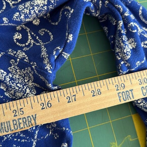 Women's Blue Silver Metallic Long Sleeve Pullover Turtle Neck Top sz 3X - Picture 5 of 6